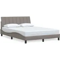 vidaXL bedframe zonder matras, model "Hanko", taupe, 140x190 cm, met stoffen bekleding