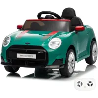 Vrooomy MINI Cooper JCW 12V Elektrische Kinderauto 1 tot 5 jaar – Officieel Gelicentieerde John Cooper Works Edition met Vernieuwde Li-ion Accu – Luxe Sportwagen met Afstandsbediening & Bluetooth – Groen