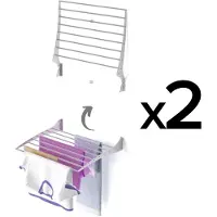 Foxydry 2x Fold 60 wasdroogrek wandmontage clicksysteem - 60 x 50 x 10 cm