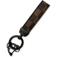 Jumada 's - Luxe Sleutelhanger - Bruin Patroon met Antraciet Hanger