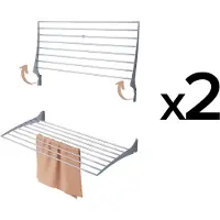 Foxydry 2x Fold 100 wasdroogrek wandmontage clicksysteem - 100 x 50 x 10 cm