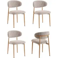 Furnihaus Eetkamerstoelen Celia Taupe Naturel Santi Set van 4