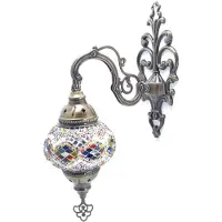 Halay Oosterse Lamp - Wandlamp Mozaïek - Ø 15 cm - Hoogte 28 cm - Handgemaakt Wit