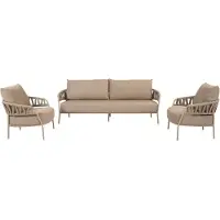 4 Seasons Outdoor Calma loungebank met Salute koffietafel latte 120 X 65 X 30 cm