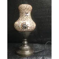 Halay Bruin beige handgemaakte tafellamp - peervormige lamp 30cm - 1 stuk - unieke Turkse mozieklamp