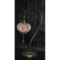 Halay Turkse handgemaakte mozaïeklamp Oosterse tafellamp booglamp multicolour nachtlamp