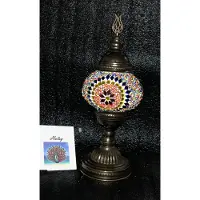 Halay Handgemaakte Turkse sfeerlamp met parels en gekleurde Mozaïek nachtlamp Oosterse Sprookjes tafellamp
