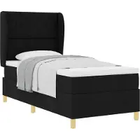 vidaXL Boxspring bed met hoofdeinde Zwart 200 x 100 cm Stof