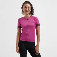 Rogelli Modesta Dames Fietsshirt - Korte mouw - Lange rits - Roze