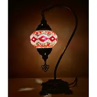 Halay Turkse tafellamp met een 12 cm mozaïekbol in meerdere kleuren – Oosterse lamp voor sfeervolle verlichting
