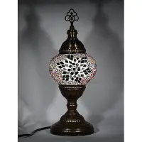 Halay Turkse tafellamp met een 13 cm mozaïekbol in meerdere kleuren – Oosterse lamp voor sfeervolle verlichting