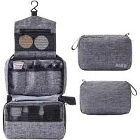 TDR - Toilettas - Organizer voor Toiletartikelen - met haak - multifunctioneel en draagbaar -23*7*15cm- grijs