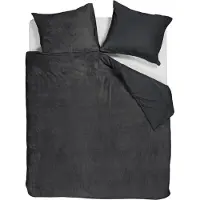 Ambiante Plush Teddy dekbedovertrek - Lit Jumeaux - 240x200/220 - Antraciet