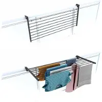 Foxydry Duo 102 cm balkon droogrek - antraciet - rechthoekige reling