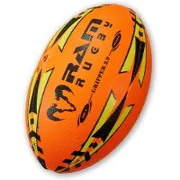 RAM Rugby Gripper Pro 2.0 Training Rugbybal - NEON - 3D-Grip - New in-flight Valve Technology - Maat 4 - Fluor Oranje