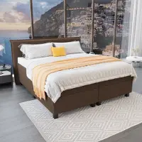 Mörgenn Boxspring Capri - Pocketvering Boxen en matrassen - Luxe 12cm topper - Bruin - 80x210 cm - Inclusief Dekbed en Kussens