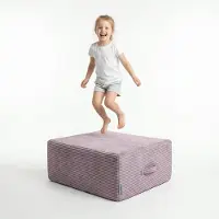 KiddyMoon Kindertrampoline 70x55x30 hupmat - Wasbaar - Kindertrampoline voor thuis - Matras om op te springen - Violet