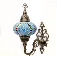 Halay wandlamp -Marokkaanse stijl - Turks mozaïek - meerkleurig - turquoise oog