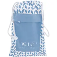 Walra Travel Textiles Strandlaken 100x180 cm Stripes & Vibes Blue - Hoogwaardige kwaliteit - Zacht & sneldrogend - Inclusief tas