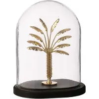J-Line stolp Palmboom - glas - zwart/goud - large