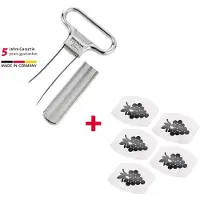 Westmark wijnset, 6-delig, 1 ontkurker/herkurker met flesopener Ah-So, Monopol-editie + 5 wijnschenktuiten Safety, staal/gegoten zink/PET, verchroomd/zilver/zwart, 628533E6