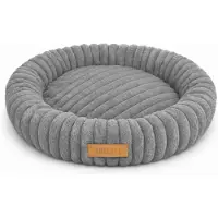 Dogeste Nesto M - Hondenmand 60 cm - Rond - Voor Kleine en Middelgrote Honden - Antistress Pluche - Antislip en Wasbaar - Grijs