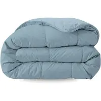 Zelesta Pure Uni Sereen Blauw 240x200cm - Katoenen dekbed zonder overtrek - Wasbaar dekbed - Hoesloos dekbed - 2 in 1 Dekbed met vaste overtrek