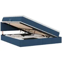 vidaXL LED opbergbed met matras Blauw 180 x 200 cm Stof