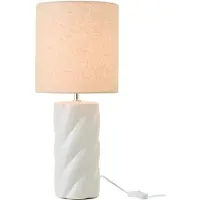 J-Line tafellamp Werveling - keramiek - wit/naturel - large