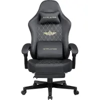 GTPLAYER - Gaming Stoel Stof - 150 kg met Verenzitkussen en Voetensteun - Grijs