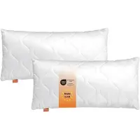Sleepling Komfort - extra dik hoofdkussen 40x80 cm 2-delige set - stevig kussen van polyester - kussen set - slaapkussen met extra veel vulling - Made in EU – 40 x 80 cm - wit
