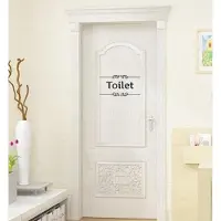 Jumada - Deursticker Toilet - Decoratief - Vintage - Toilet - Muursticker - Zwart