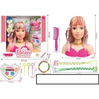 Halay Kaphoofd met make-up sieraden en haaraccessoires schminkpop styling head