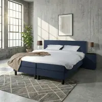 Mörgenn Boxspring Comforta - Pocketvering - Donkerblauw - 200x200 cm - Inclusief Dekbed en Kussens