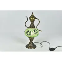 Halay Handgemaakte Turkse Ibrik-tafellamp, groene, oosterse karaf, nachtlamp, sfeerverlichting