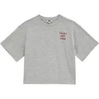 We fashion Shirt lichtgrijs / donkerrood