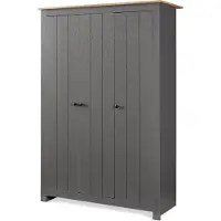 En.casa Kledingkast Trorjam 3-deurs 175x120x52 cm grijs en eikenkleurig []