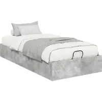 vidaXL Ottoman Bedframe Beton Grijs 90 x 200 cm Geconstrueerd hout