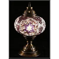 Halay Turkse lamp - tafellamp met mozaïek bol 13 cm roze - 1 stuk - handgemaakt en uniek