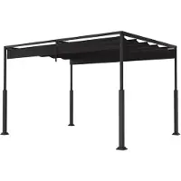 NaiZy Pergola 3x4 m Terrasoverkapping Waterdicht Stabiel Winterbestendig Paviljoen Tuinpaviljoen met Verstelbare Schaduwzones Zonwering voor Tuinpatio & Balkon, Zwart