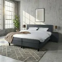 Mörgenn Boxspring Comforta - Pocketvering - Antraciet - 80x220 cm - Inclusief Dekbed en Kussens