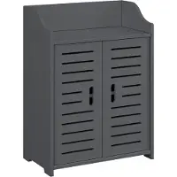 En.casa Badkamerkast Trosa, 62 x 45 x 25 cm. Badkamermeubel, wandkast, opbergkast, bijzettafel, WPC, donkergrijs. []