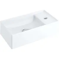 Ravak Veda 400 - Wastafel Slim, 400x220 mm, met 1 kraangat, wit XJX01240000