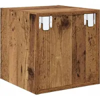 vidaXL Wandkast Muurmontage 2 pcs Oudhout 37 x 37 x 37 cm Bewerkt hout