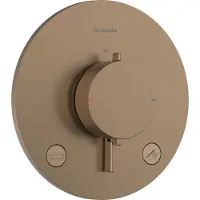 Hansgrohe Ecostat Comfort S - Inbouwthermostaat - 2 functies - Douche thermostaat - Zekerheidscombinatie EN1717 - Brushed Bronze