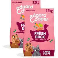 Edgard & Cooper 2x Hondenvoer Droog Scharrelkip - Scharreleend Puppy 12 kg