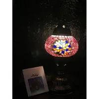 Halay Handgemaakte lamp - mozaïek tafellamp lila paars - 1 stuk - unieke design met gekleurd glas