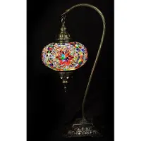 Halay Turkse booglamp met mozaïek – Handgemaakte Marokkaanse lamp in kleurrijke tinten