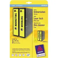 Avery Zweckform L4755-20 printbare rugetiketten 61 x 297 mm A4 zelfklevend breed geel (60 etiketten)