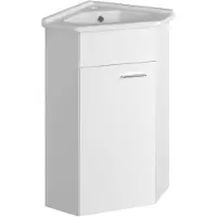 Aqualine Zoja - Wastafelkast 74x41x41 cm, hoek, 1 deuren L/R, wit 50345